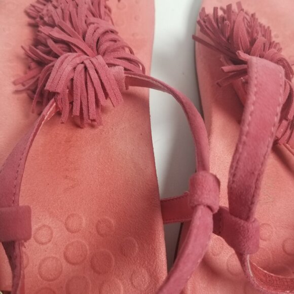 Vionic Sosha Pom Pom Fringe Women's Pink Thong Sandals Sz 7 - Picture 5 of 13